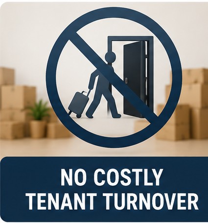 No costly tenant turnover — no-entry sign over a tenant moving out
